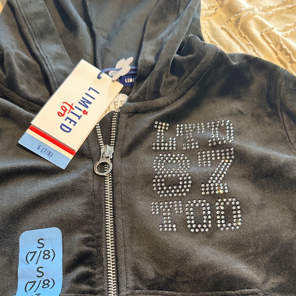 Limited Too Black Hoodie with Rhinestone Accents